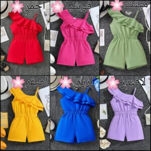 جمبسوت "وان شولدر" كتان أسباني - بكرانيش وأستيك وسط (ألوان صيفية)